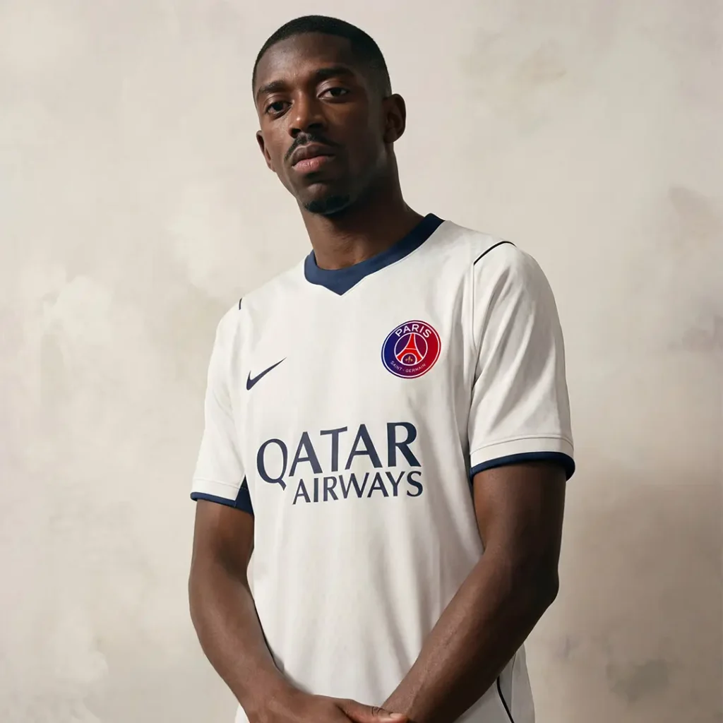 Dembélé avec le maillot du PSG pour la saison 2026/2027
