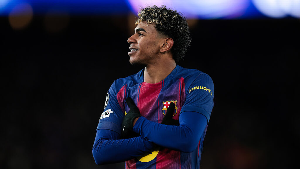 Lamine Yamal durant le match face à l'Atlético