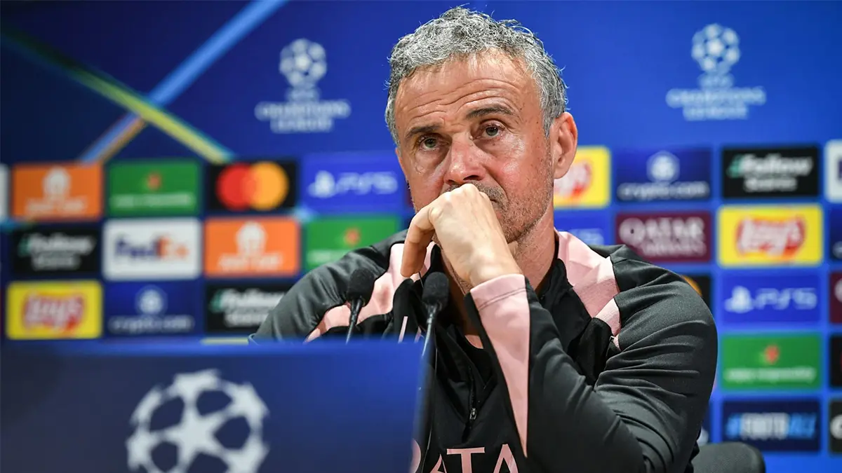 Luis Enrique en conférence de presse au PSG